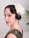 Aimimier 1920s Flapper Feather Hair Clip Ivory Headpiece Prom Party Roaring 20s Accessories for Women