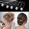 40Pcs Bridal Wedding Hair Pins, BetterJonny Crystal Pearl Flower Hair Barrettes U-Shape Hair Clips for Wedding Prom Bride Bridesmaid Women Girls