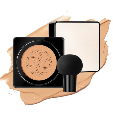 Mushroom Head Air Cushion CC Cream, Long-Lasting Brightening BB Cream Foundation for Face Makeup, Moisturizing Full Coverage Self Adjusting Concealer for Even Skin Tone (Medium Deep, 1 PCS)