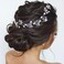 Campsis Bride Wedding Hair Vine Silver Leaf Pearl Bridal Hair Piece Flower Crystal Hair Breath Accessories for Women and Girls Prom Dinner Photography
