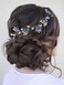 Campsis Bride Wedding Hair Vine Silver Leaf Pearl Bridal Hair Piece Flower Crystal Hair Breath Accessories for Women and Girls Prom Dinner Photography