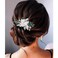 Campsis Bride Crystal Hair Pins Silver Rose Flower Wedding Hair Pieces Alloy Leaf Rhinestone Bridal Hair Accessories Hairstyles Bridesmaid Prom Dinner Party Photography for Women and Girls