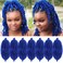 Spring Twist Hair 12 Inches 7 Packs Blue Marley Twist Braiding Hair for Faux Locs Crochet Hair Pre Separated Springy Afro Twist Hair Synthetic Kinky Twist Braiding Hair Extensions (12",BLUE)