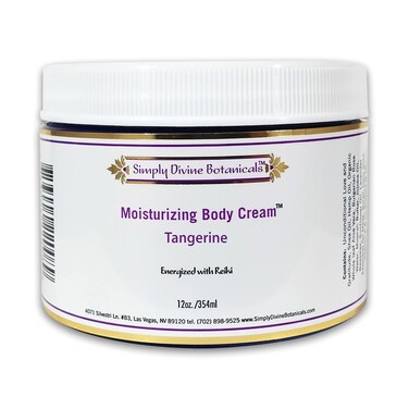 Simply Divine Botanicals Moisturizing Body Cream - Natural and Organic Lotion with Shea Oil, Hemp Oil and Aloe Vera, 12 oz (Tangerine)
