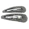 3.15" Bling Snap Clips Black Metal Hair Clips long Hair Barrettes Hair Pins Hair Slide Stylish for Women Girl,2 Pack (Grey)