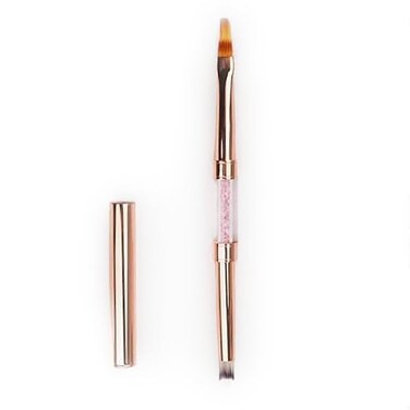 2WAY GOLD Metal Nail Brushes, Manicure Tool Nail Art Brushes Handle Round French Smudger Ombre Nail Brush Nail Drawing Brush Nail Painting Brush (2WAY OMBRE 1PK, Regular)