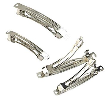 20pcs Assorted Size Metal Silver French Barrette Hair Clips for DIY Hair Clip Craft Bows
