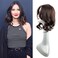 Natural Wavy 14" Middle Part Hair Topper 10x13cm Mixed Hair Clip in French Style Wig Dark Reddish Brown