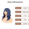 Short Curly Hair Wig with Bangs Synthetic High Density Shoulder Length Bob Wavy Wig for Women One Piece Heat Resistant Fluffy Cosplay Wig(Blue, 14inch)