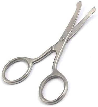 OdontoMed2011 Nose Hair Trimmer Scissors Curved 3.5" - Round Tip for Ear, Eyebrow, Beard &amp; Mustache Trimming Multi-purpose Stainless Steel Cuticle Pedicure Beauty Grooming for Nail, Eyelash, Dry Skin