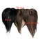 Clip in Human Hair Toppers for Women, Middle Part Lace Human Hair Side Bangs Straight Hairpieces Extensions Hair Volume 10 inch (Dark Brown+No Bangs)