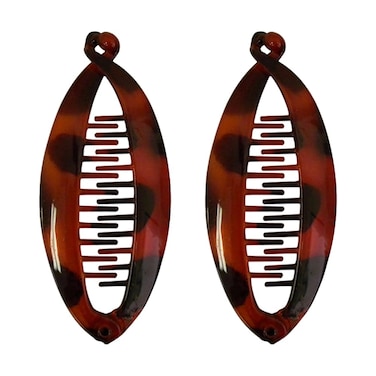SET OF TWO Tortoise 3.5 Inch Mini Banana Clip Hair Clincher