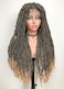 Sweece Full Lace Faux Locs Braided Wigs for Black Women,Faux Locs Braid Wig With Baby Hair,Full Double Lace Front Crochet Butterfly Braided Wig, Soft Knotless Synthetic Lace Frontal Twist Wig
