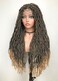 Sweece Full Lace Faux Locs Braided Wigs for Black Women,Faux Locs Braid Wig With Baby Hair,Full Double Lace Front Crochet Butterfly Braided Wig, Soft Knotless Synthetic Lace Frontal Twist Wig