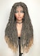 Sweece Full Lace Faux Locs Braided Wigs for Black Women,Faux Locs Braid Wig With Baby Hair,Full Double Lace Front Crochet Butterfly Braided Wig, Soft Knotless Synthetic Lace Frontal Twist Wig