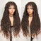 Sweece Full Lace Faux Locs Braided Wigs for Black Women,Faux Locs Braid Wig With Baby Hair,Full Double Lace Front Crochet Butterfly Braided Wig, Soft Knotless Synthetic Wig(32 Inch, 1B/30)