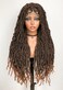 Sweece Full Lace Faux Locs Braided Wigs for Black Women,Faux Locs Braid Wig With Baby Hair,Full Double Lace Front Crochet Butterfly Braided Wig, Soft Knotless Synthetic Wig(32 Inch, 1B/30)