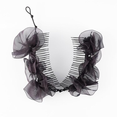 Stretch Banana Clip for Fine Thin, Thick Curly Hair Women, Elastic Double Combs Make Great Hair Accessories for Kinky, Curly Ponytail, Mohawk, Bun (Medium, Black)