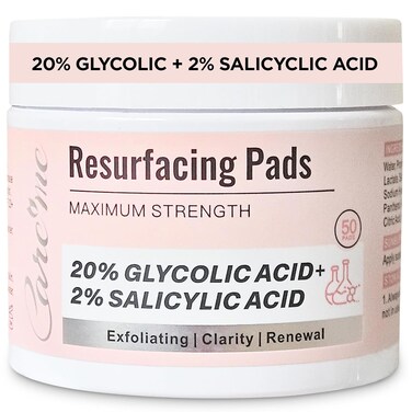 Glycolic Acid 20% &amp; Salicylic Acid 2% Exfoliating Pads (50 Count) &ndash; AHA BHA Peel Wipes for Facial Cleansing, Resurfacing, Brightening, Blemish Control, Revealing Clear, Radiant, Youthful Skin