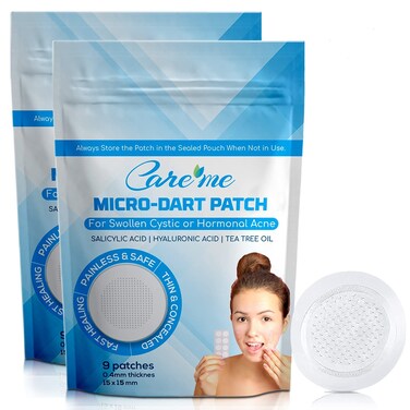 Microdart Acne Patch with 173 Micropoints (2 Pack of 18 Stickers) &ndash; Perfect Spot Treatment for Cystic, Inflamed &amp; Hormonal Pimples, Zits &amp; Breakouts &ndash; Fast Relief for Clearer Skin