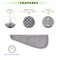 2 Pack Microfiber Hair Towel Wrap for Women, Anti Frizz Quick Drying Hair Turban for All Hair Style, Absorbent and Lightweight (Grey)