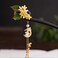 Camellia Flower Pearl Tassels Chinese Hanfu and Style Hair Retro Flower with Metal Handmade Hair Clip Hair Accessories for Women Girls Long Hair (Moon rabbit)