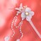Blue Kapok Flower Pearl Tassels Hairpin Chinese Hanfu Style Hair Fork Retro Flower with Resin Handmade Hair Clip Hair Accessories for Women Girls Long Hair (Kapok)