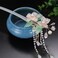 Pink Kapok Flower Pearl Tassels Hairpin Chinese Hanfu Style Hair Fork Retro Flower Resin Handmade Hair Clip Hair Accessories for Women Girls Long Hair(Pink Kapok)