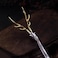 Deer antlers S925 Silver Hairpin, 17cm/6.69inch, Chinese Style Hair Sticks Wooden Retro with Handmade Hair Clip, Hair Accessories for Women Girls Long Hair