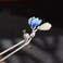 S925 Silver Jingde Blue with Jade Hairpin Chinese Hanfu Style Hair Sticks Retro Handmade Hair Clip for Women Girls Long Hair