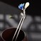S925 Silver Jingde Blue with Jade Hairpin Chinese Hanfu Style Hair Sticks Retro Handmade Hair Clip for Women Girls Long Hair