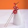 Red Plum Blossom Pearl Hairpin Chinese Hanfu Style Hair Fork Retro Flower with Metal Handmade Hair Clip Hair Accessories for Women Girls Long Hair (Red Plum blossom)