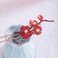 Red Plum Blossom Pearl Hairpin Chinese Hanfu Style Hair Fork Retro Flower with Metal Handmade Hair Clip Hair Accessories for Women Girls Long Hair (Red Plum blossom)