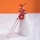 Red Plum Blossom Pearl Hairpin Chinese Hanfu Style Hair Fork Retro Flower with Metal Handmade Hair Clip Hair Accessories for Women Girls Long Hair (Red Plum blossom)
