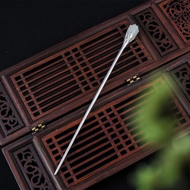 S925 Yulan Silver Hairpin Hair Fork Chinese Style Retro Handmade Hair Accessory for Women Girls Long Hair (Yulan)