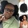 Dreadlock Curly Black Loc Drawstring Ponytail for Black Women, Short Loc Petal Bun Loc Accessories Clip in on Ponytails Hair Extensions Fake Ponytail Synthetic Hair Pieces for Black Women