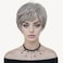 GNIMEGIL Silver Grey Wigs for Senior Women Hair Elderly Wigs with Bangs Layered Natural Hair Styles Short Old Lady Wig Halloween Costume Wigs for Older Ladies Women