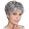 GNIMEGIL Silver Grey Wigs for Senior Women Hair Elderly Wigs with Bangs Layered Natural Hair Styles Short Old Lady Wig Halloween Costume Wigs for Older Ladies Women