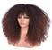 18Inch Long Curly Wig With Bangs for Black Women Afro Bomb Kinky Curly Wig Fluffy and Soft Synthetic Hair（Dark brown）