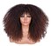 18Inch Long Curly Wig With Bangs for Black Women Afro Bomb Kinky Curly Wig Fluffy and Soft Synthetic Hair（Dark brown）