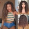 Goddess Faux Locs Wigs for Black Women 18Inch Full Lace Curly Synthetic Wigs with Baby Hair Bohemia Locs Twist Crochet Curls Braid Braided Wig(Ombre Brown