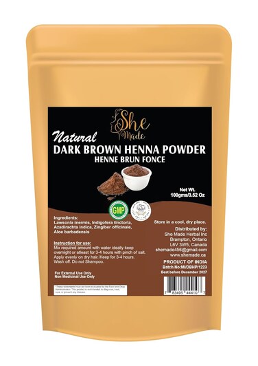 Dark Brown Henna Powder for Hair Dye/Color   100gms (3.52 Oz)   Indigo Mix Dark Brown Henna Powder Soft, Shiny &amp; Healthy Hair Growth   Pure Natural Dark Brown Henna Hair Color &amp; Conditioner