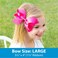Wee Ones Girls' Classic Grosgrain Hair Bow with Plain Wrap Center on a WeeStay Hair Clip, Handmade, Large Sized Bow, Purple
