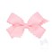 Wee Ones Girls' Classic Grosgrain Hair Bow with Scalloped Edges and Plain Wrap Center on a WeeStay Hair Clip, Mini, Light Pink