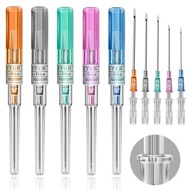 Catheter Piercing - Prgislew 5Pcs Mixed IV Catheter Piercing 14G 16G 18G 20G and 22G Catheter Ear Nose Piercing Hollow for Lip Tongue Belly Nipple Cartilage Piercing Kit