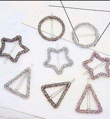 Crystal Crushed Hairpins Geometric Shape Hair Clips Beautiful Hair Barrettes For Girls Women Wedding