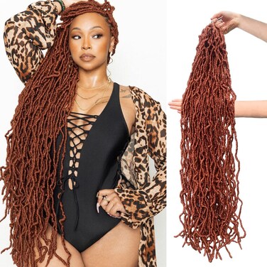 Ginger Soft Locs 36 inch Goddess Locs Faux Locs Crochet Hair for Black Women Whole Strand Pre-looped Long New Locs Braiding Hair Extension