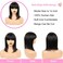 Human Hair Short Straight Bob Wig 150% Density Short Straight Bob Wig With Bangs Brazilian Hair Wigs (Natural Black, 14 Inch)