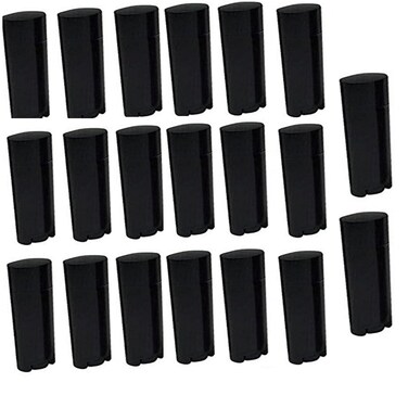 erioctry 4.5g 0.15oz Empty Refillable Plastic DIY Lipstick Lip Balm Lip Gloss Tubes Holder Containers Oval Deodorant Crayon Tube Pipe Bottle Case (50pcs, Black)