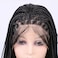 SIMBEAUTY 180% Density Black Box Braided Wigs Pre Plucked Braids Lace Front Wigs for Black Women with Baby Hair Glueless Micro Braids Synthetic African Replacement Hair (26inches-free)